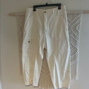 Anthropologie Cream Ankle Pants